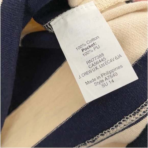 J. Crew Stripes Faux Leather Pockets Dress. - Picture 5 of 5